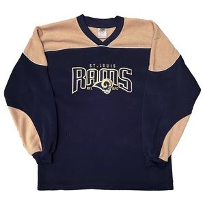 Vintage 90s/ Y2K St. Louis Rams NFL embroidered fleece pullover sweater.